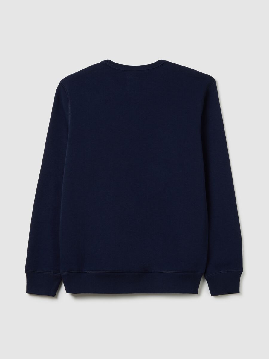 Round-neck sweatshirt with logo patch and embroidery Man_2
