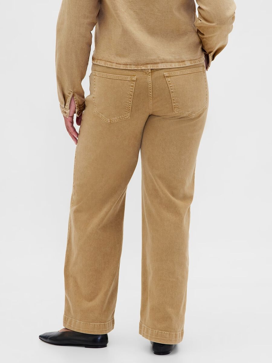 Pantaloni in cotone elasticizzato beige slim fit Donna_5