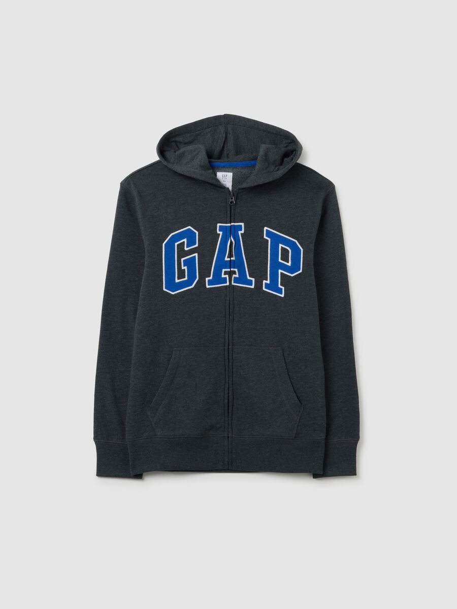 Full-zip in felpa con ricamo logo Bambino_1