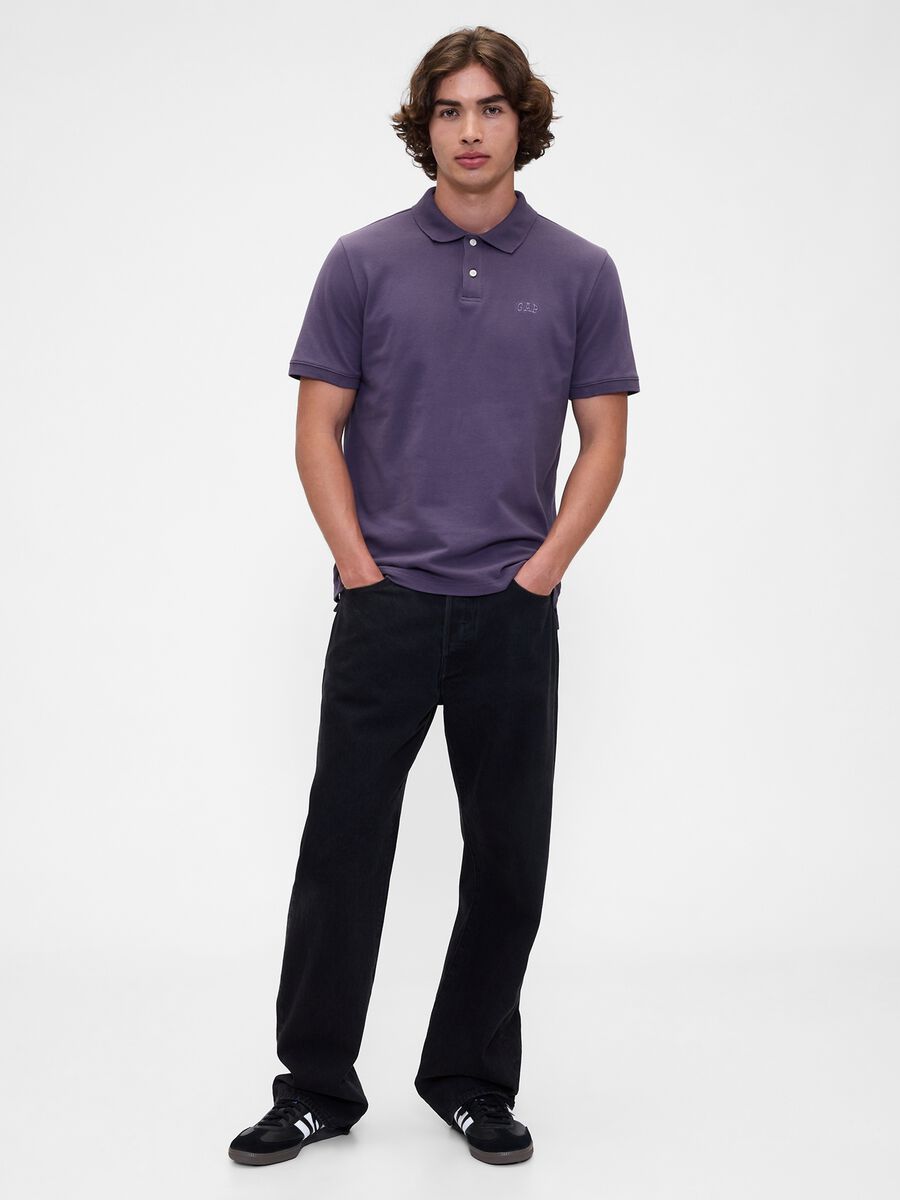 Polo a maniche corte viola Uomo_2
