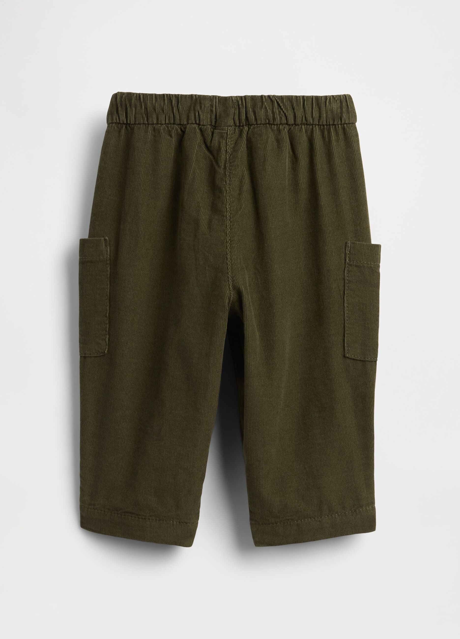 Pantaloni verdi cargo in cotone_1