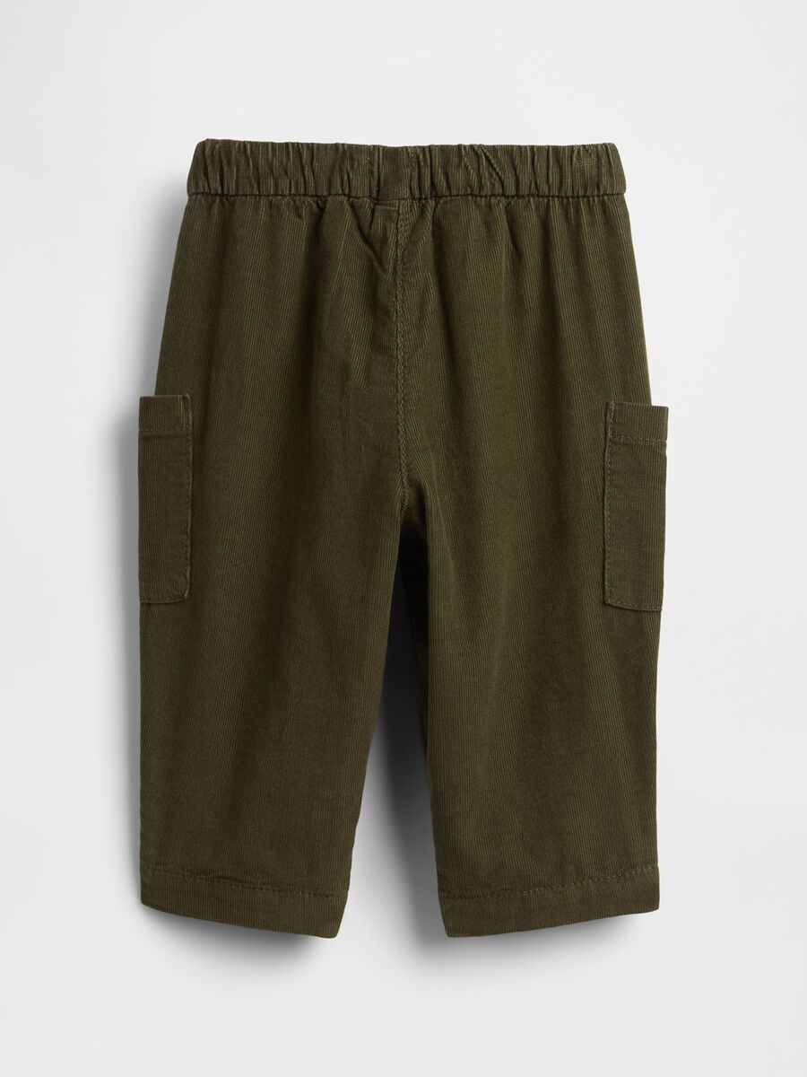 Pantaloni verdi cargo in cotone Neonato_1