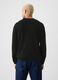 Maglione girocollo nero in misto cotone_2