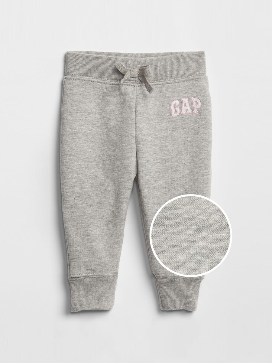 Joggers with hood and logo patch Baby Girl_0