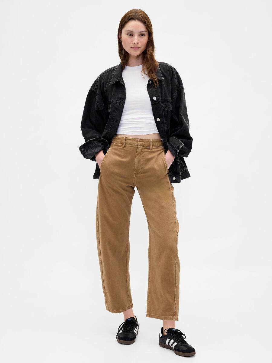 Brown Cotton Trousers Woman_0