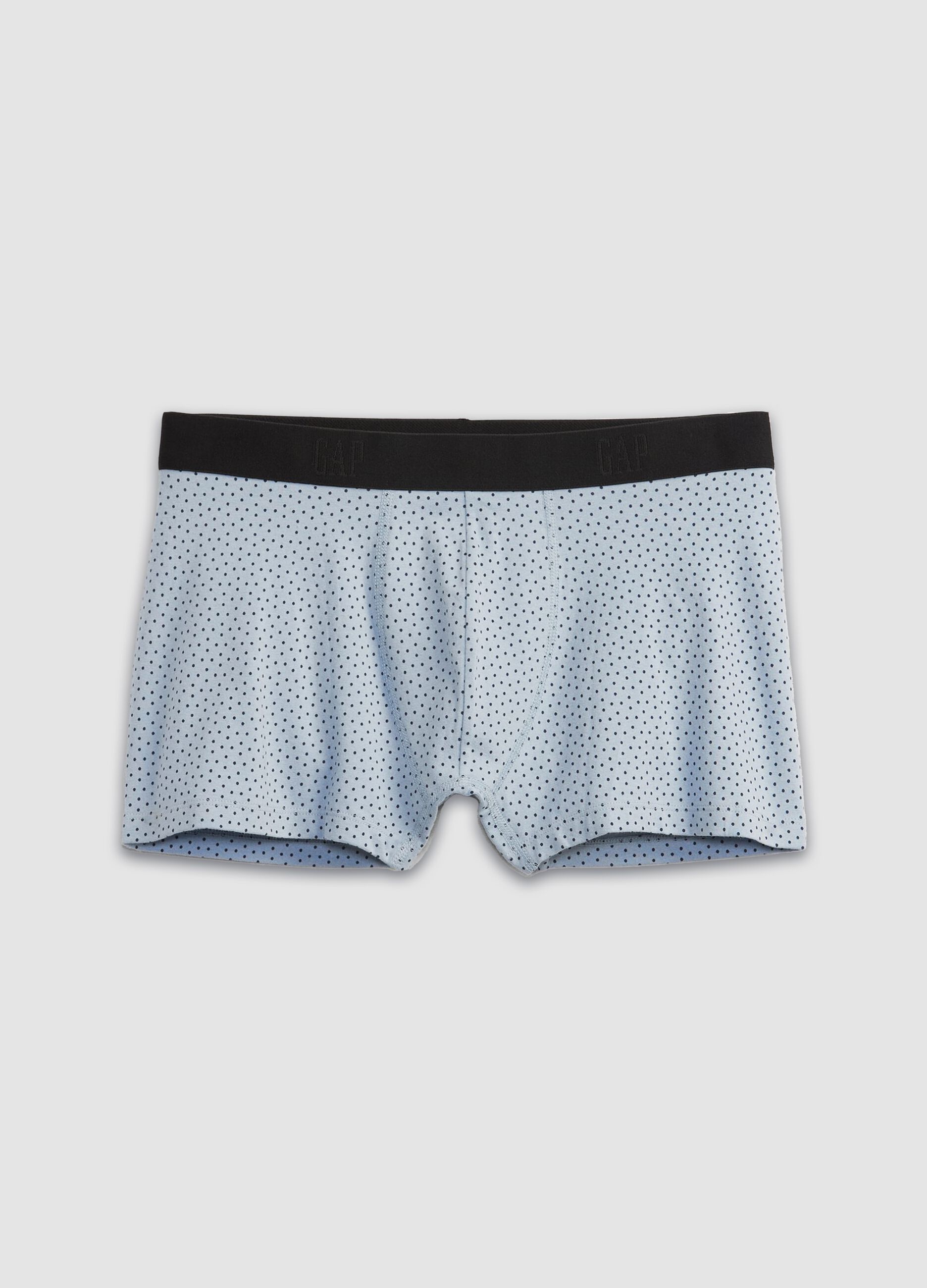 Boxer briefs with micro polka dot pattern.
