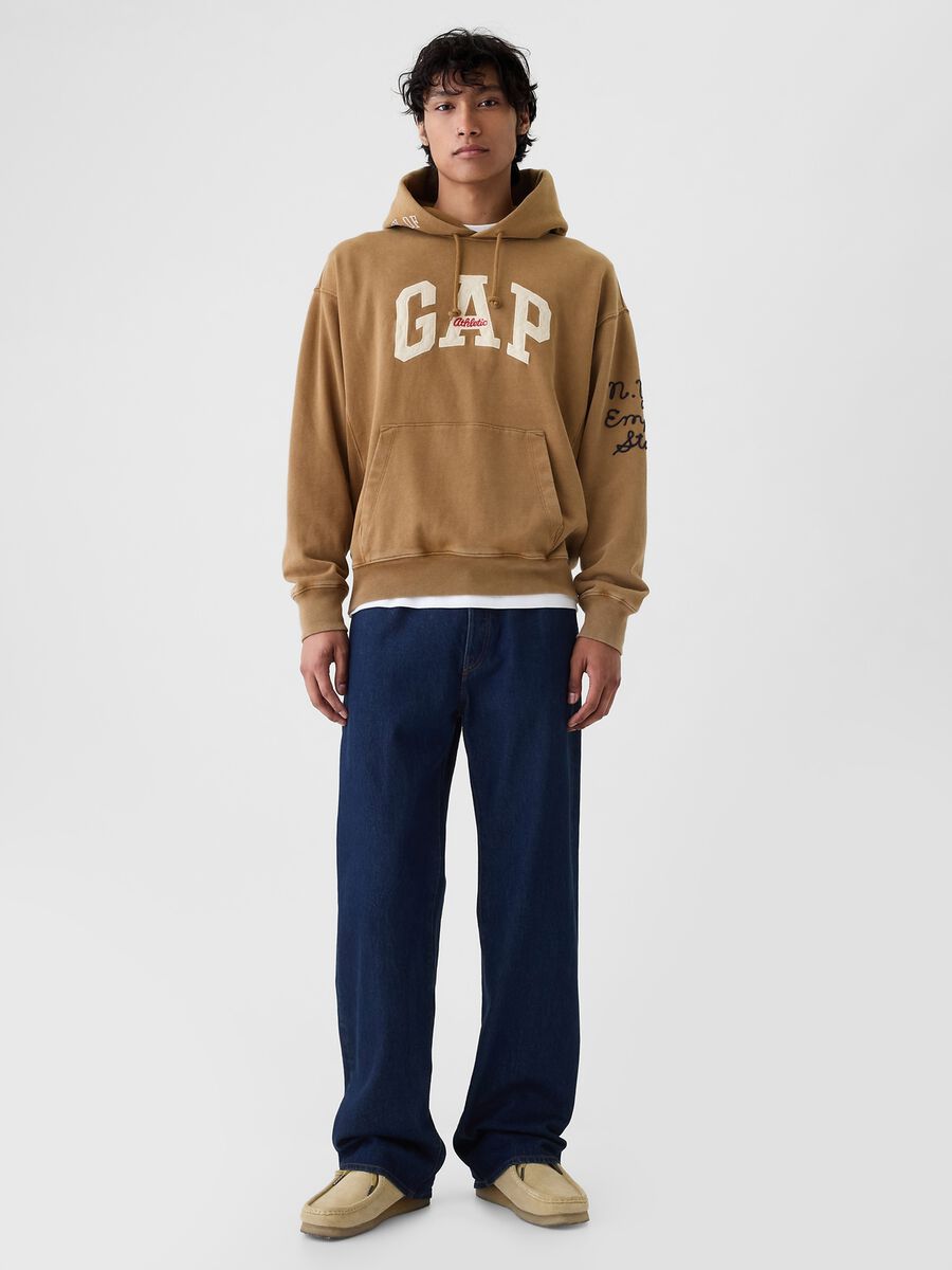 Felpa con cappuccio e patch logo Uomo_1