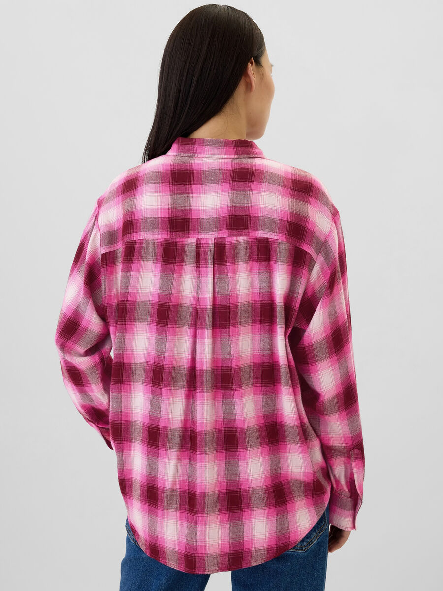 Camicia in flanella check con tasche Donna_2