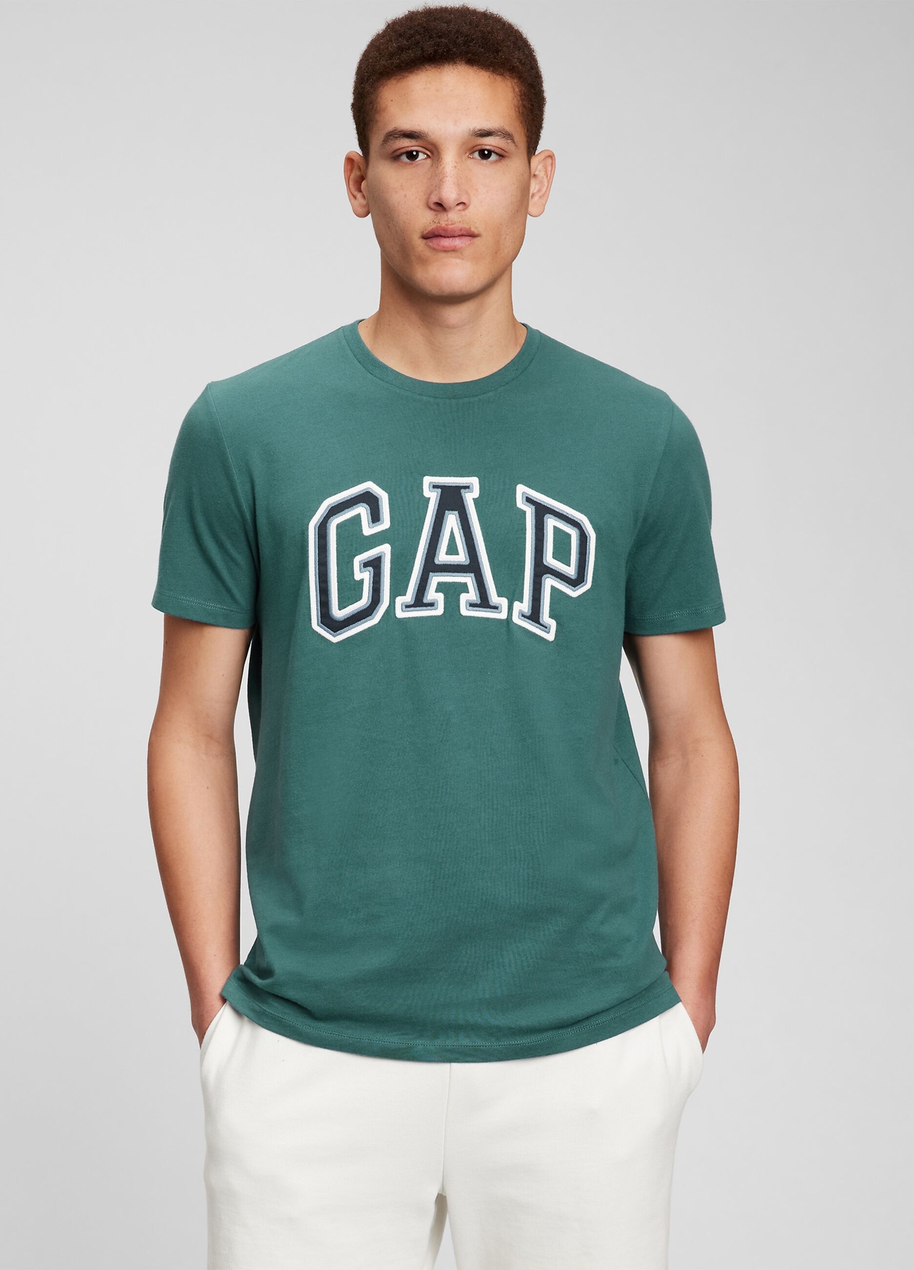 T-shirt with embroidered logo