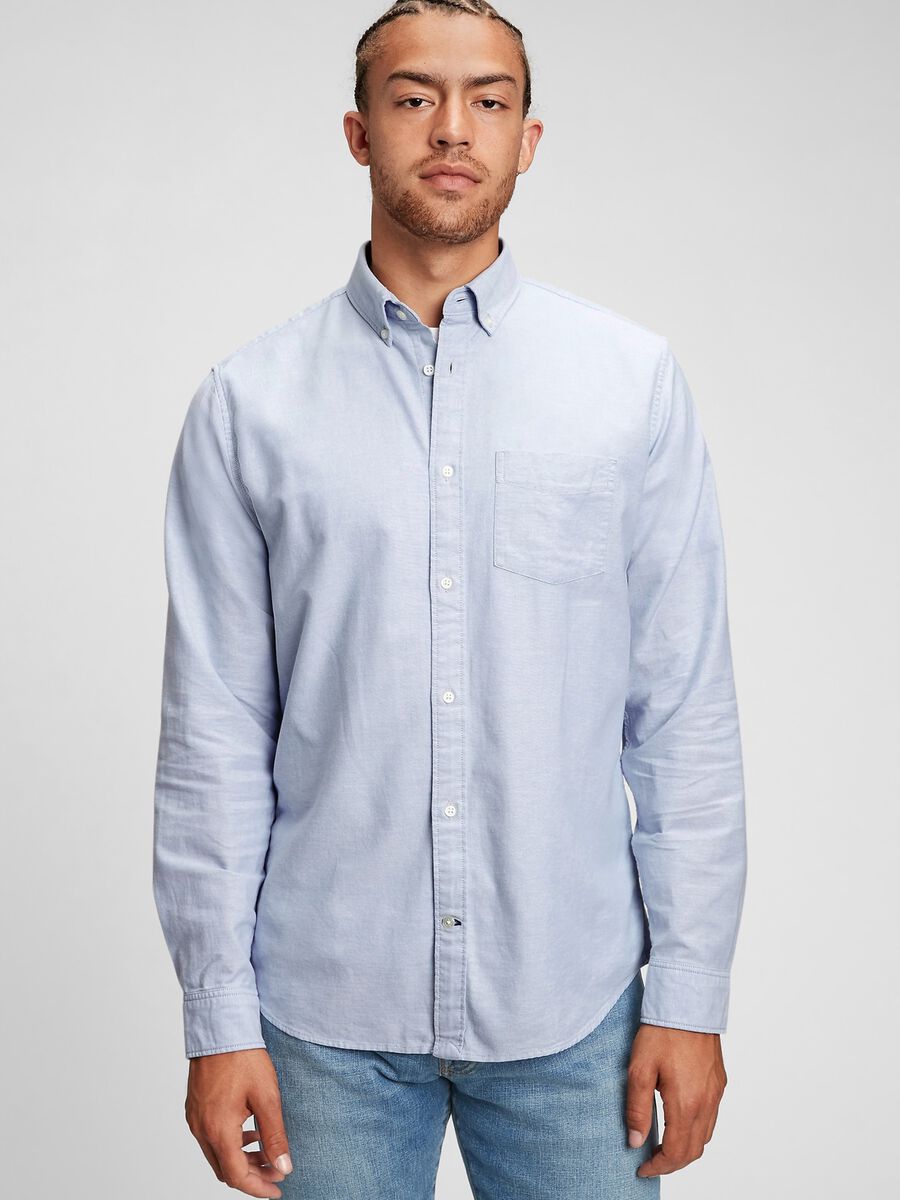 Camicia regular fit in cotone oxford Uomo_0