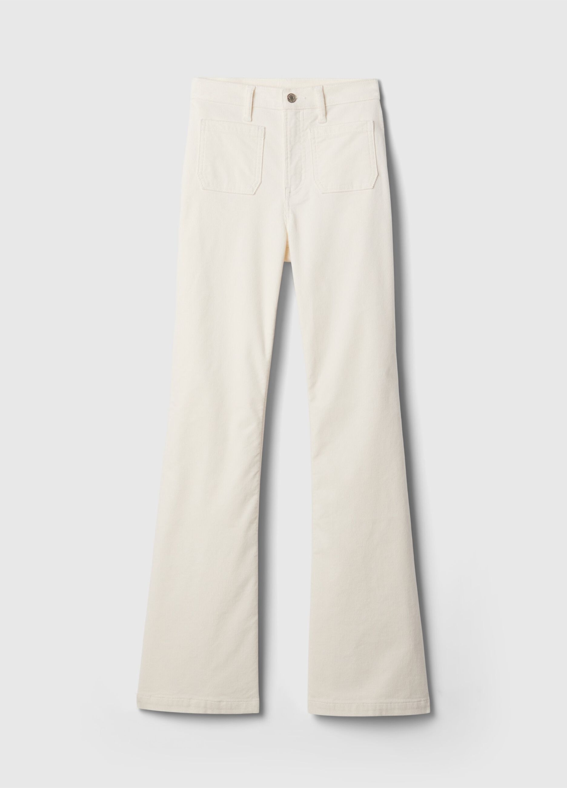 Pantalone flare fit a vita alta in corduroy_7