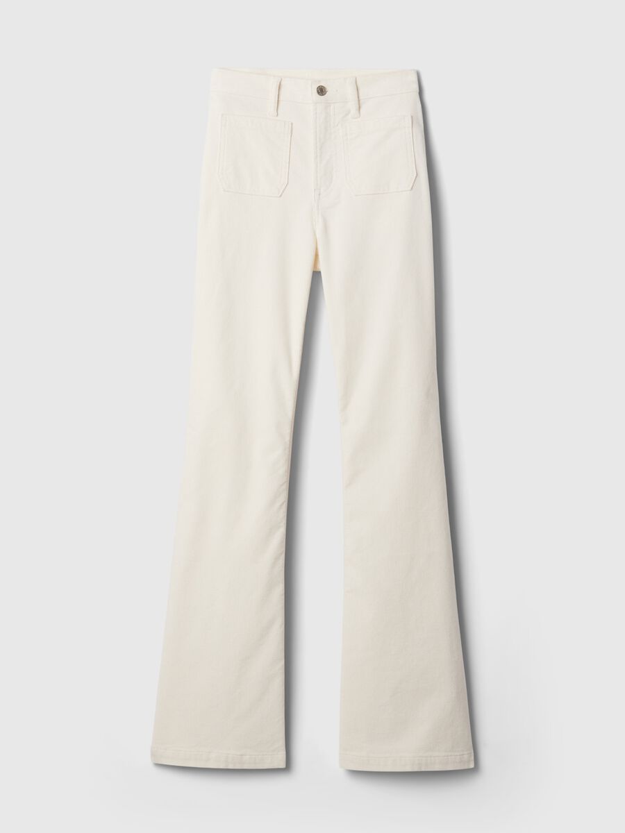 Pantalone flare fit a vita alta in corduroy Donna_7