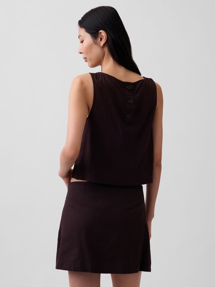 Tank top in misto lino Donna_1