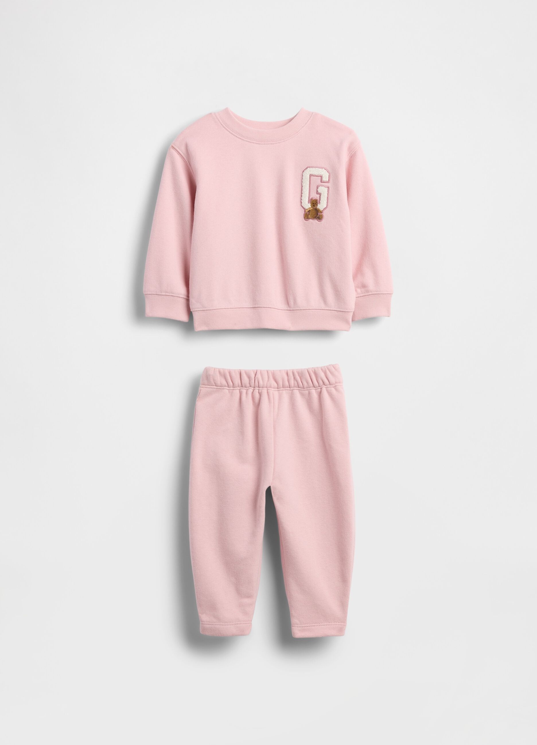 Set rosa per neonato in misto cotone