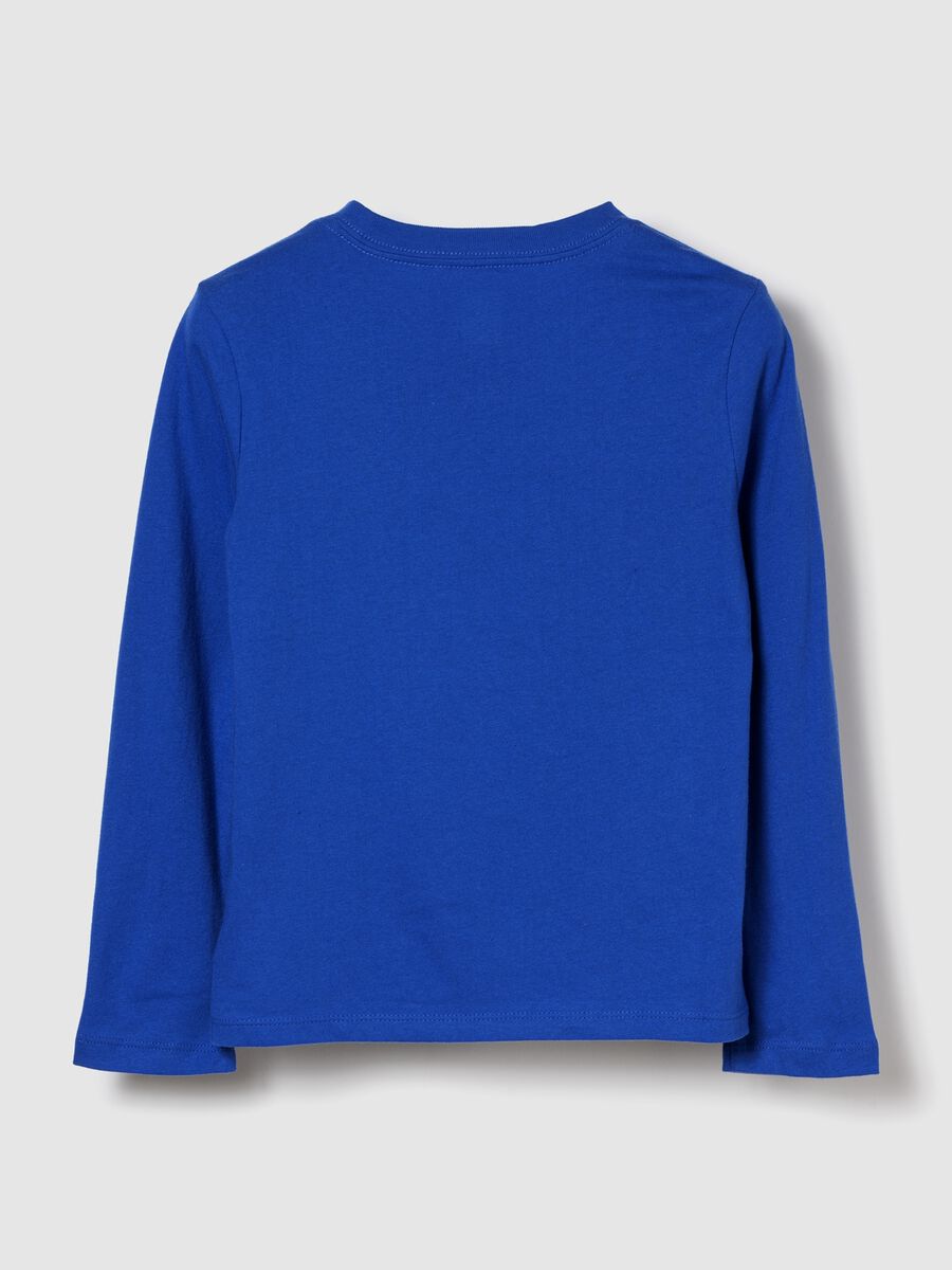 Maglietta blu a maniche lunghe in cotone Bambino_1