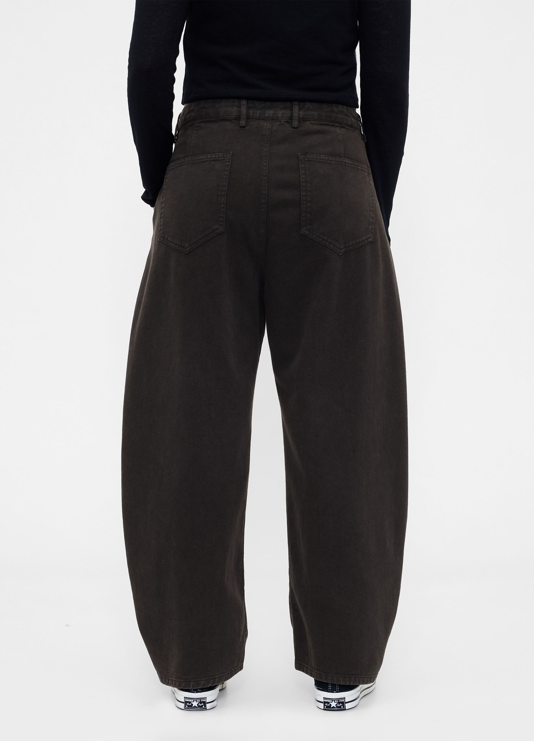 Wide Black Cotton Trousers