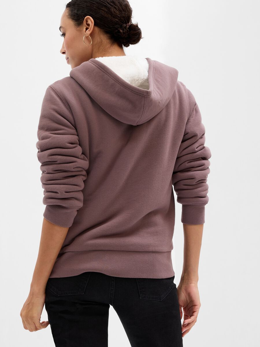 Full-zip con cappuccio e interno in sherpa Donna_1