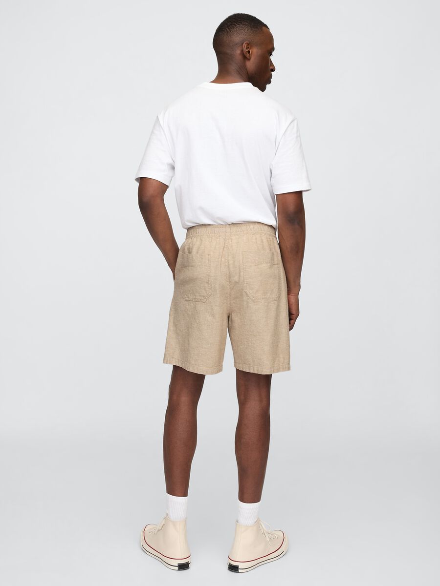 Shorts beige in misto cotone e lino Uomo_2