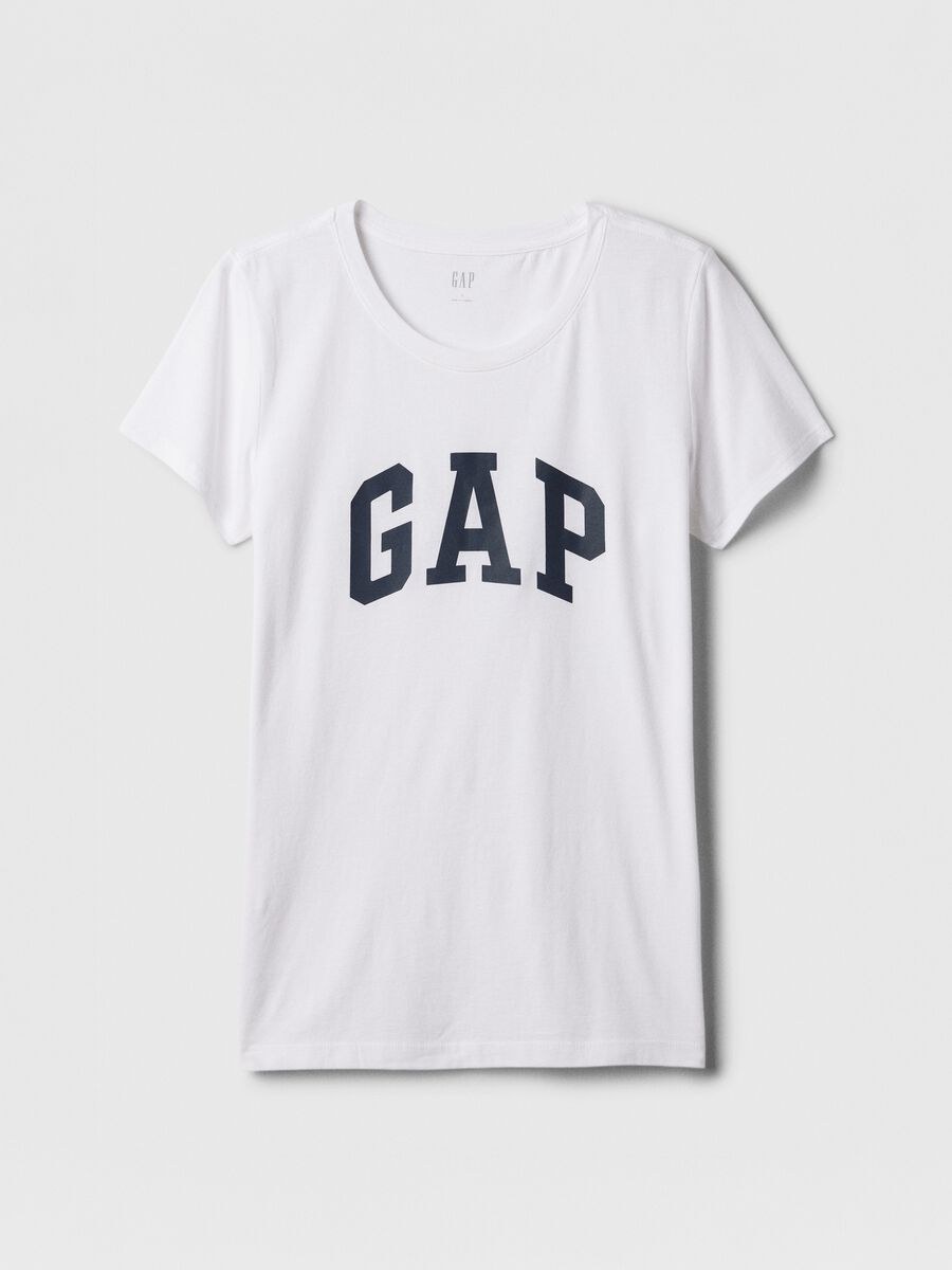 T-shirt bianca con logo GAP Donna_3