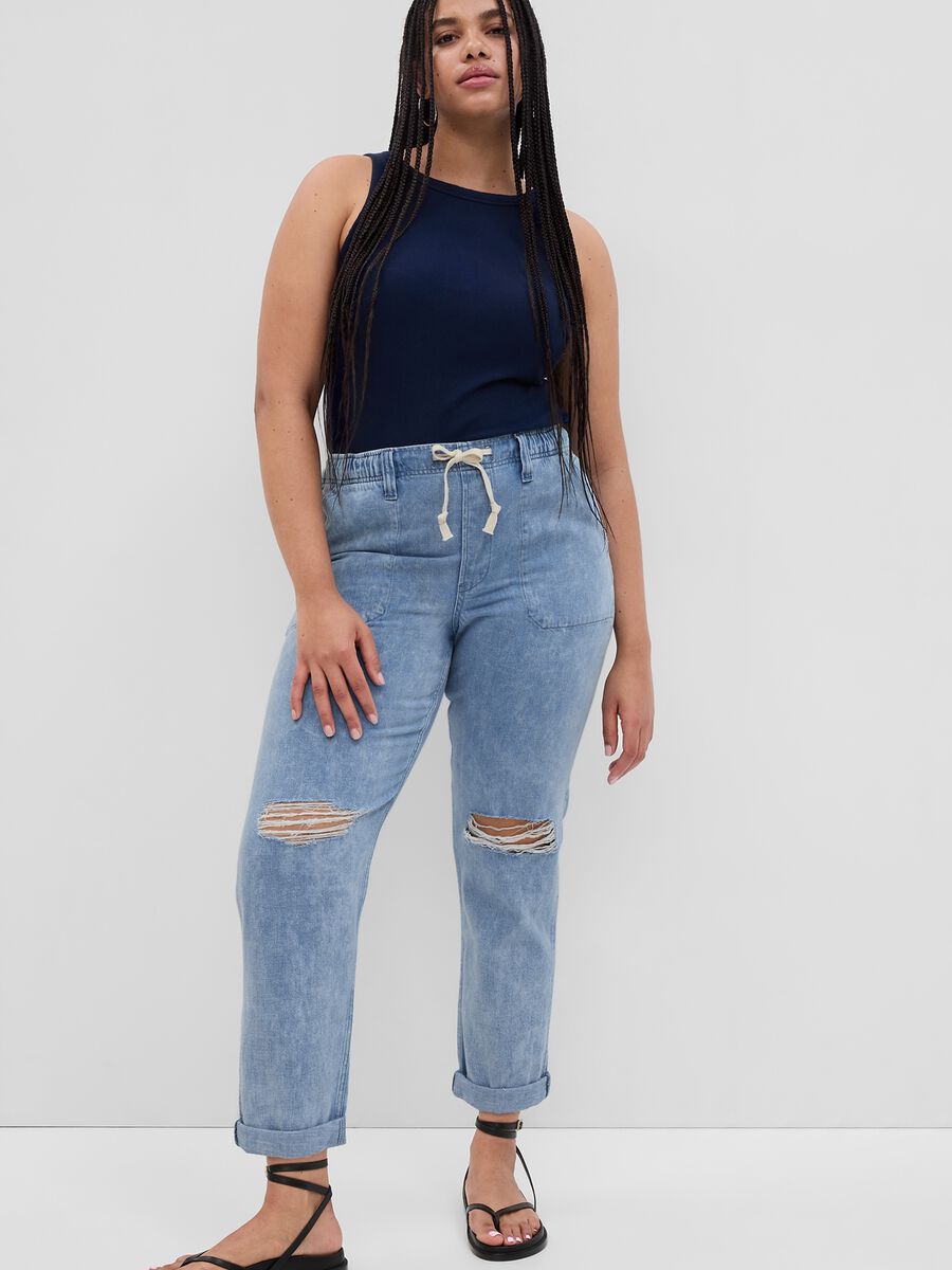 Jeans pull-on easy fit con coulisse Donna_3