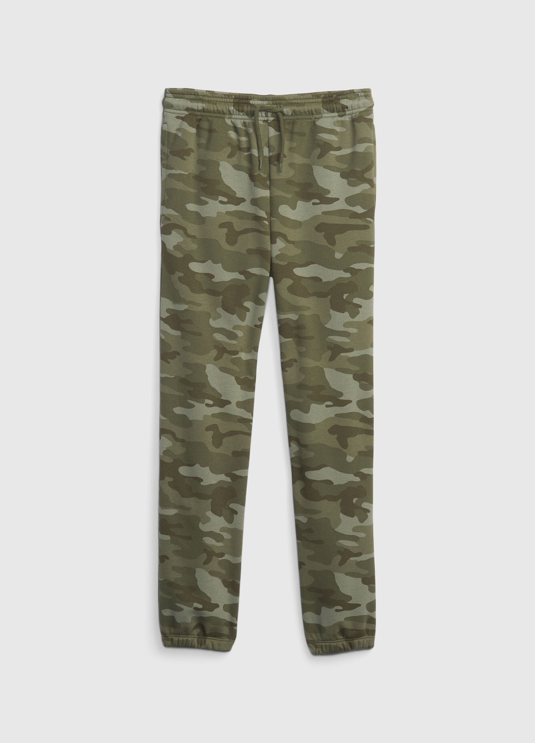 Camouflage joggers with drawstring