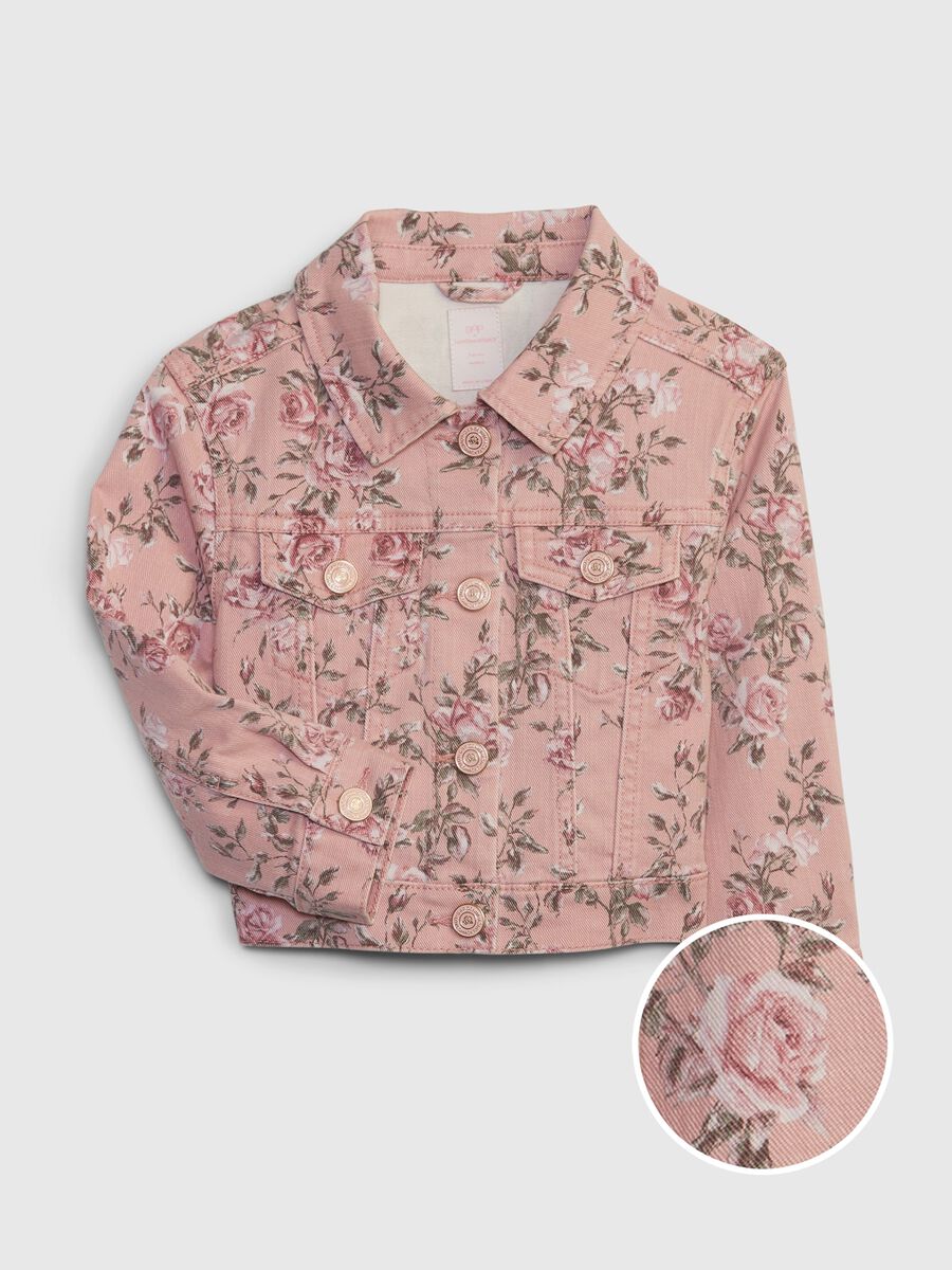 Floral jacket in denim Toddler Girl_1