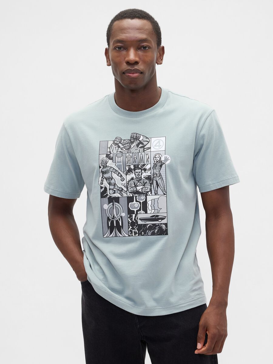T-shirt Marvel a maniche corte in puro cotone Uomo_0