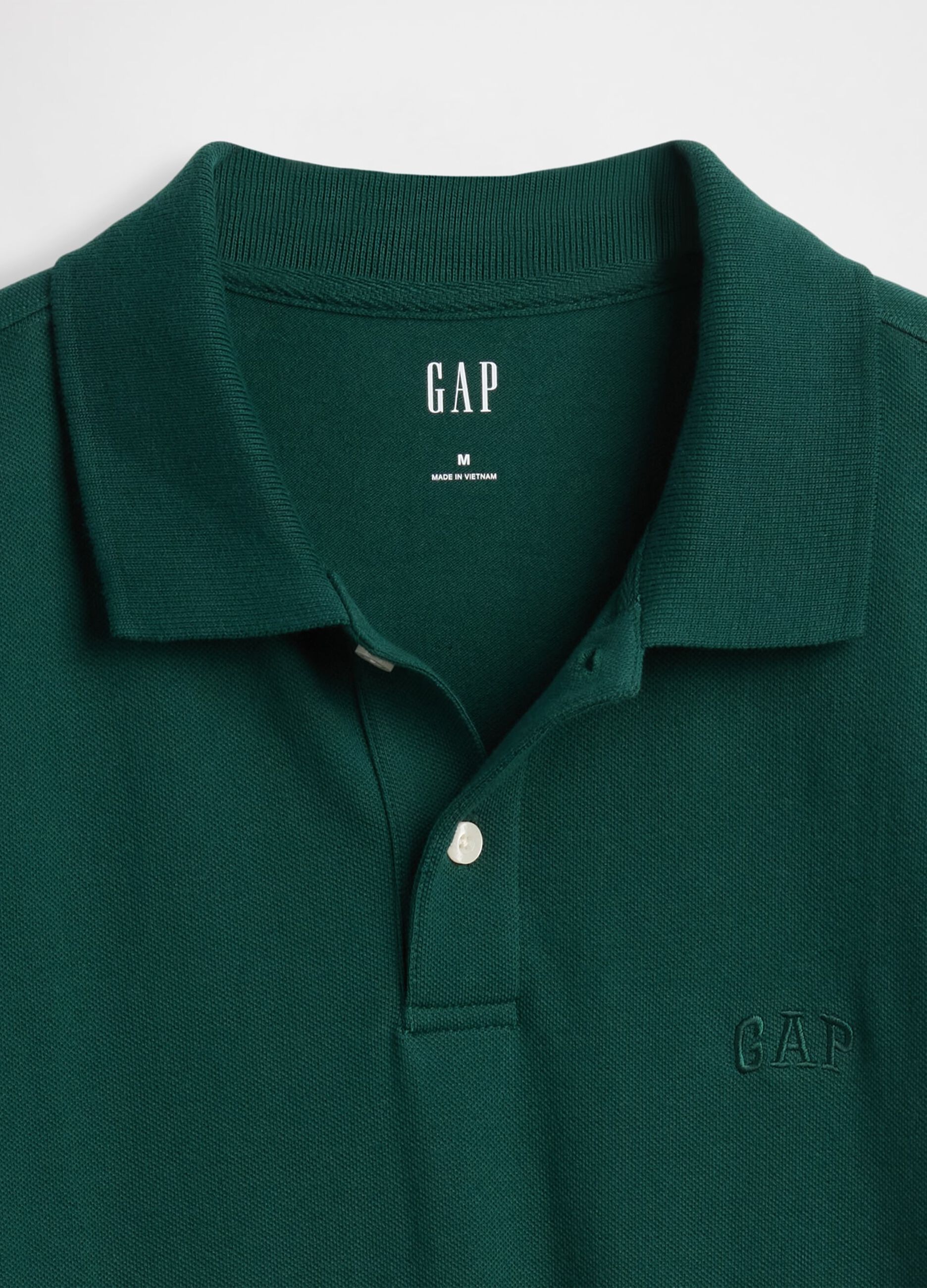 Green short-sleeve stretch polo shirt