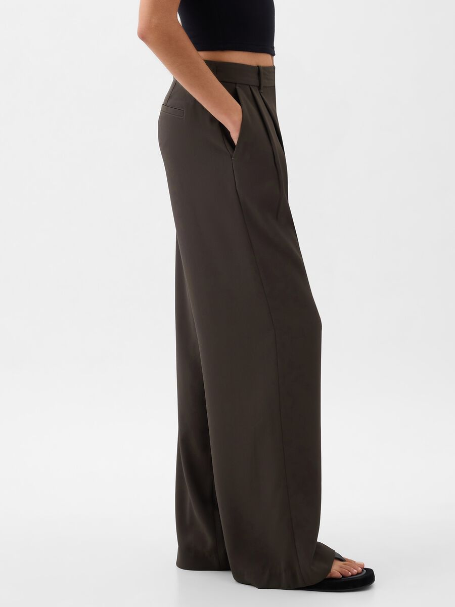 Pantalone a gamba larga con pinces Donna_5