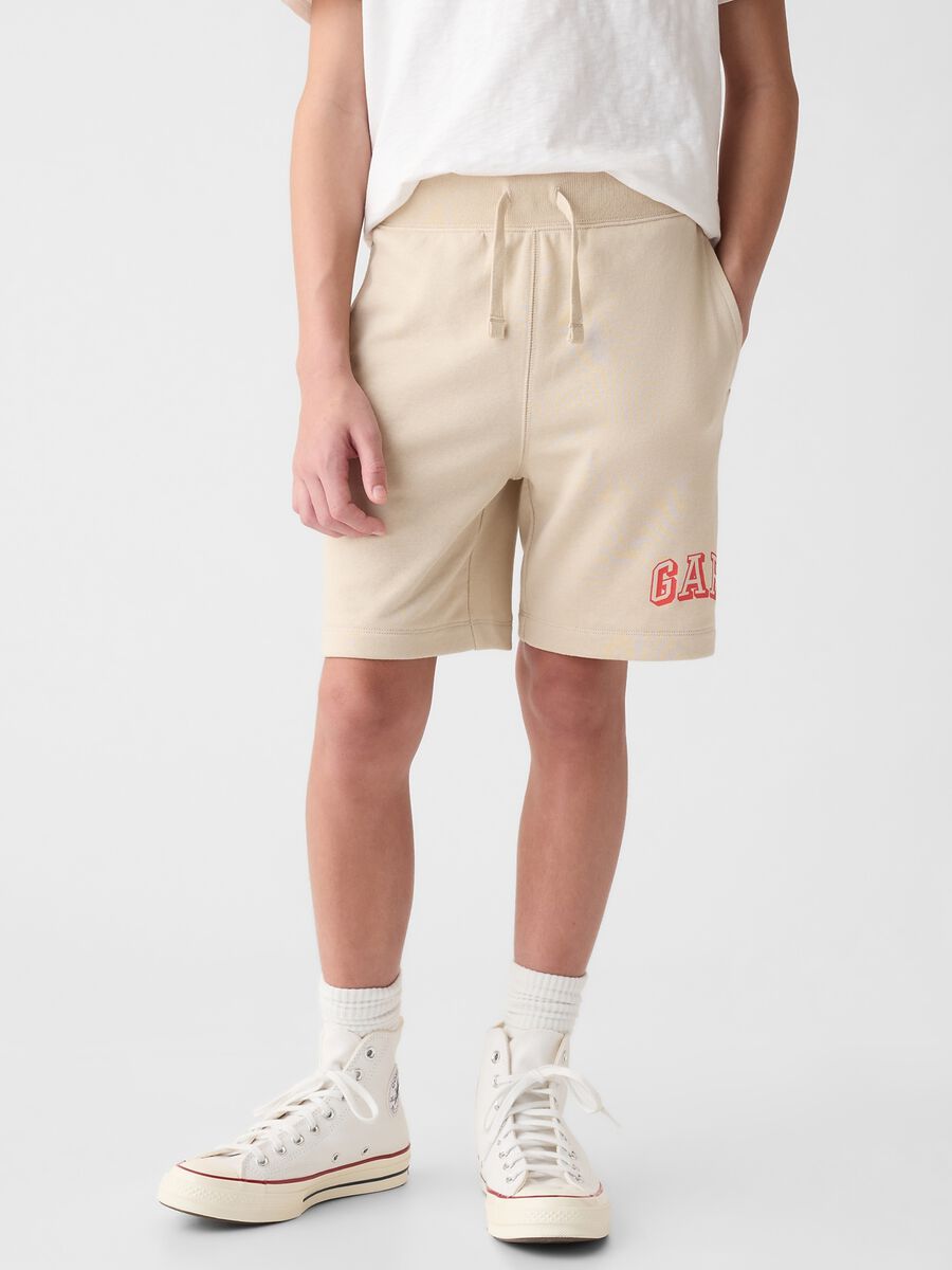 Bermuda jogger in French Terry stampa logo Bambino_1