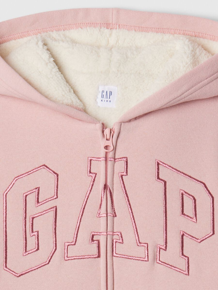 Full-zip con cappuccio interno in sherpa  Bambina_2