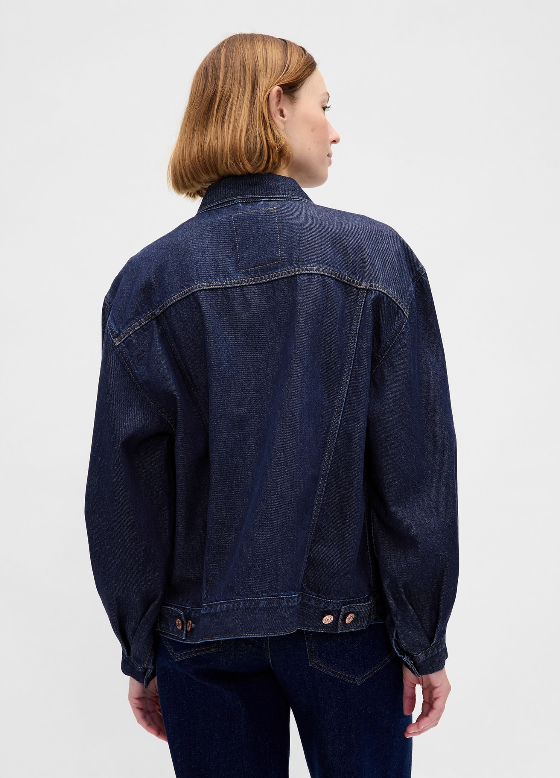 Giacca denim blu in cotone e Lyocell_1