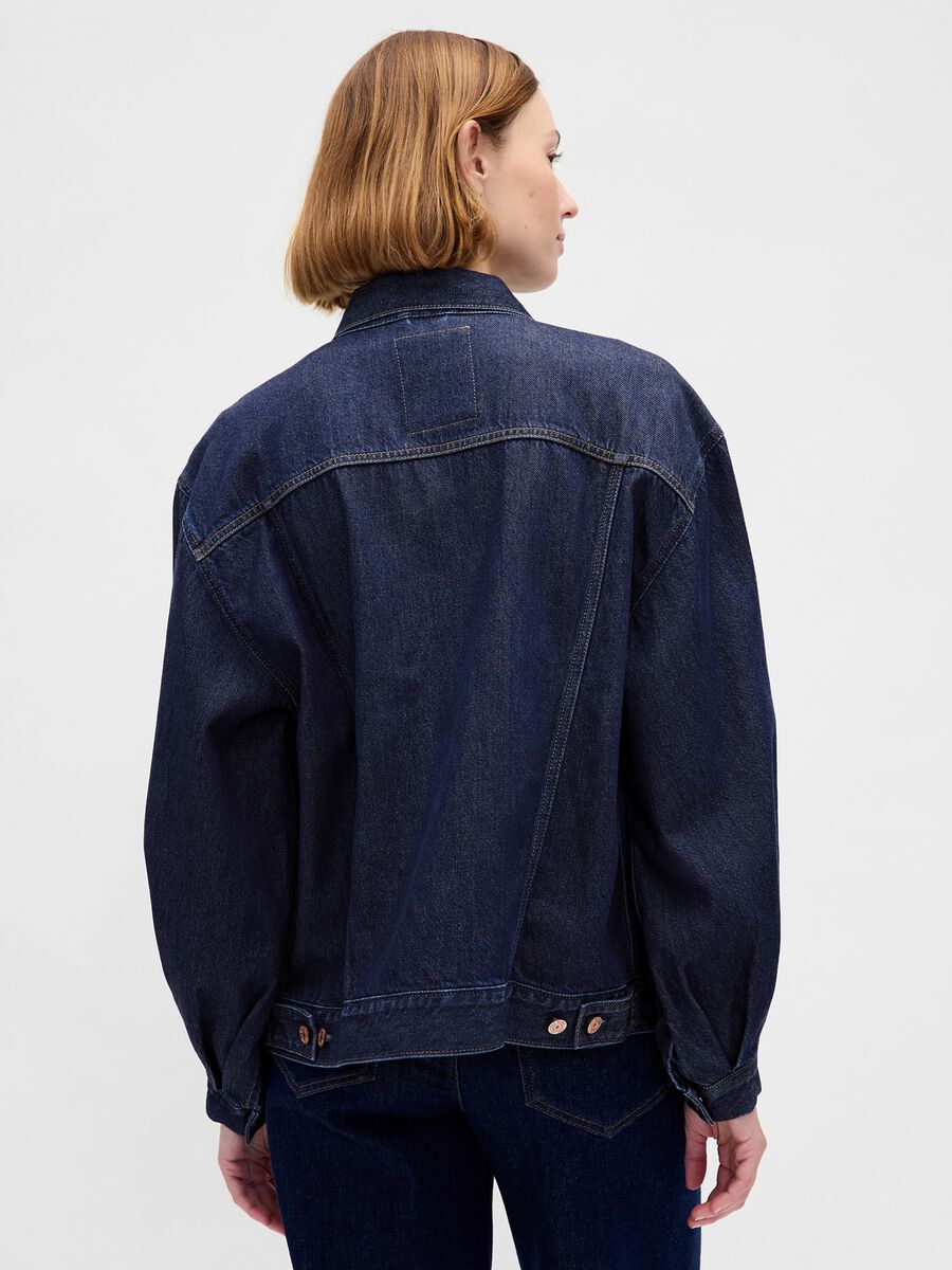 Giacca denim blu in cotone e Lyocell Donna_1