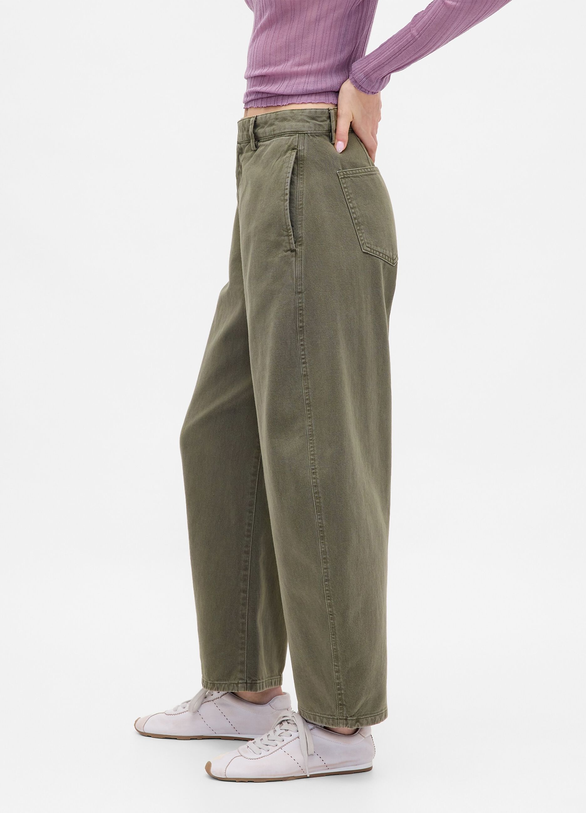 Pantaloni verde in cotone_3