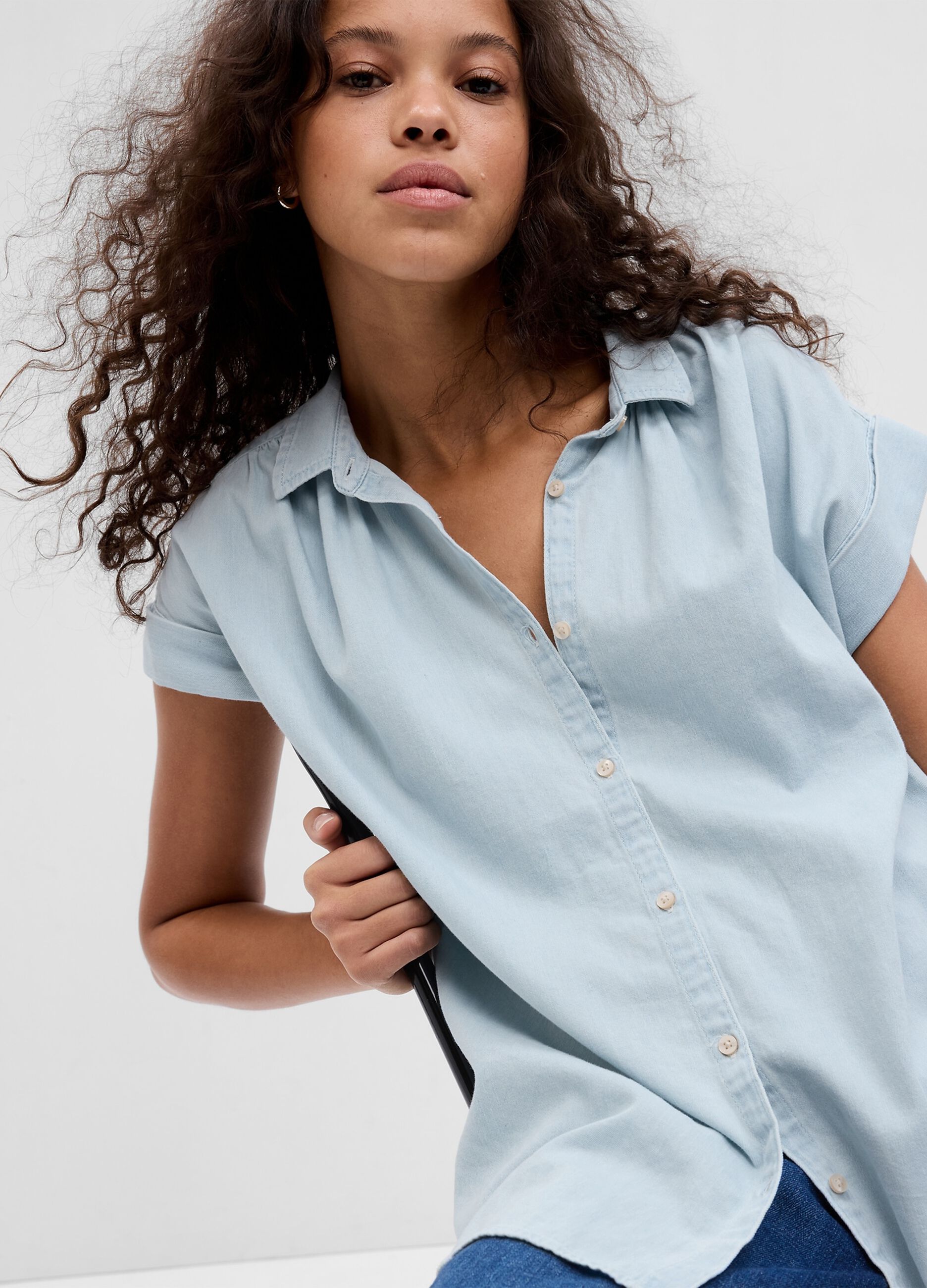Camicia smanicata in denim Denim GAP Italia