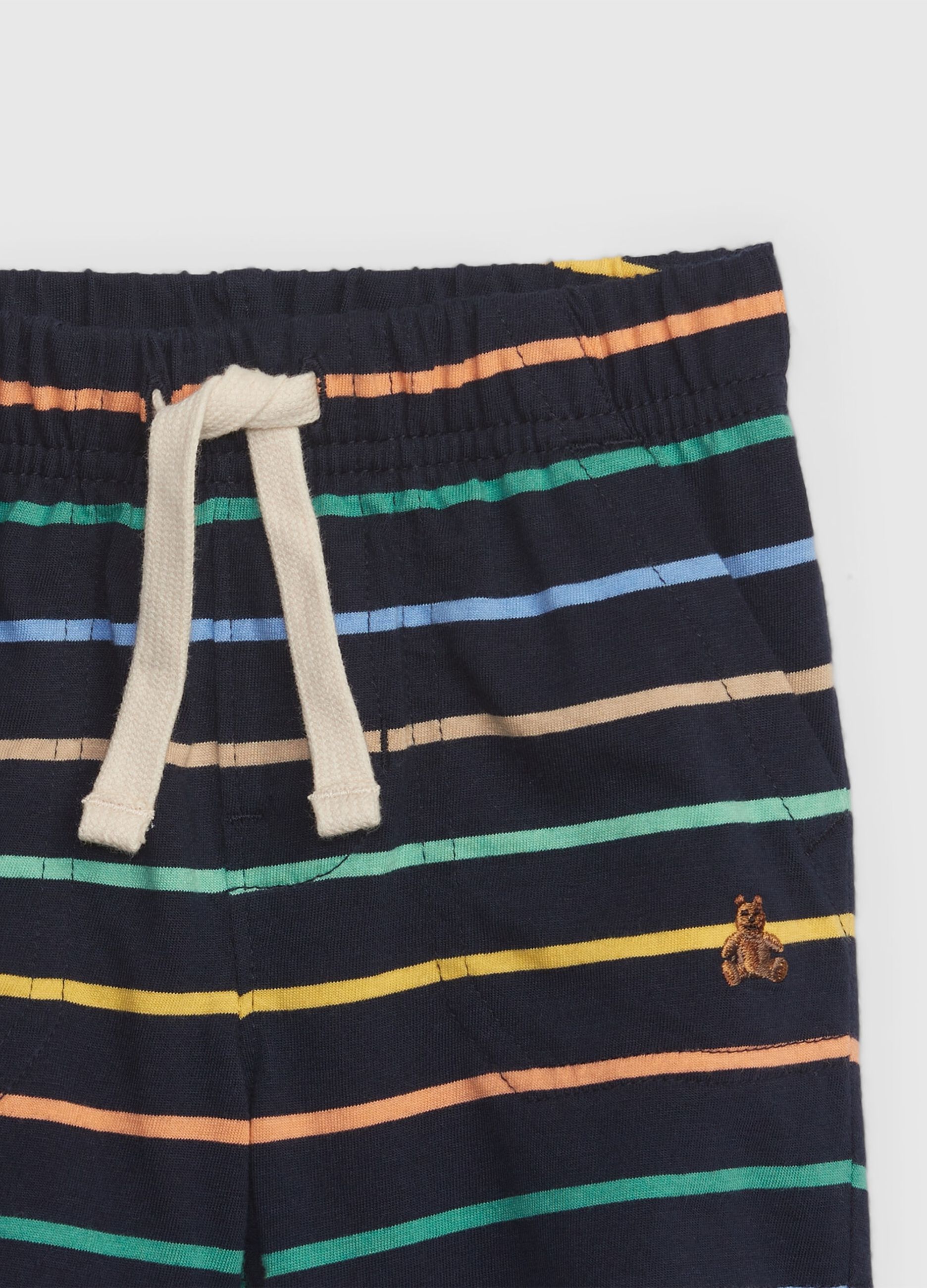 Striped cotton shorts with drawstring_2