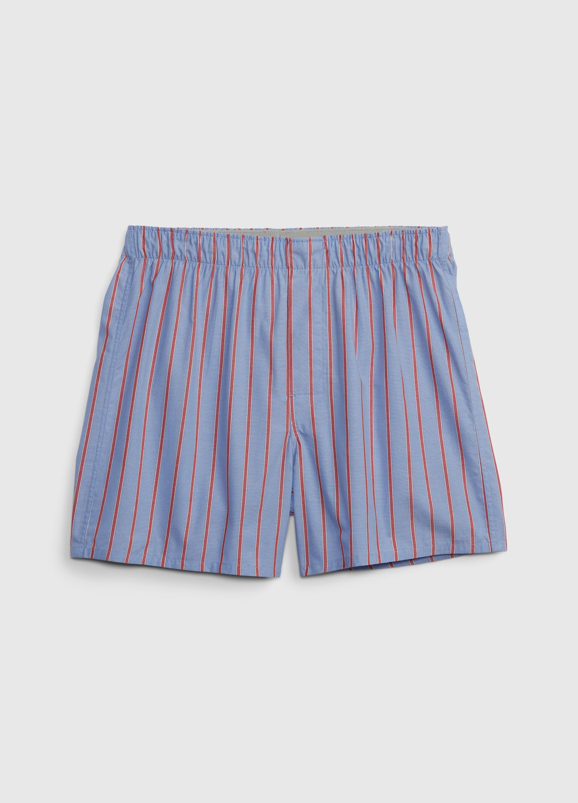 Cotton boxer shorts with striped pattern