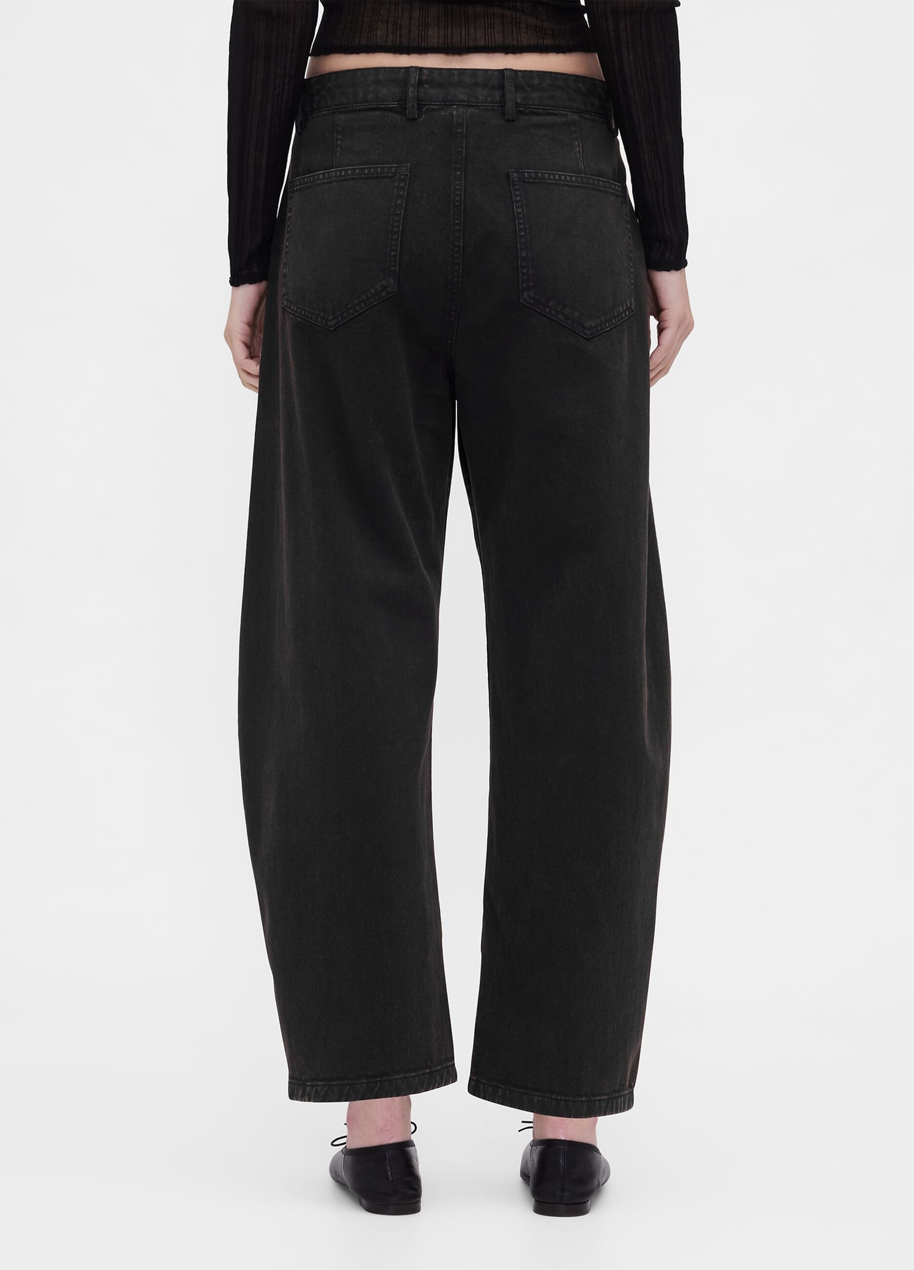 Wide Black Cotton Trousers