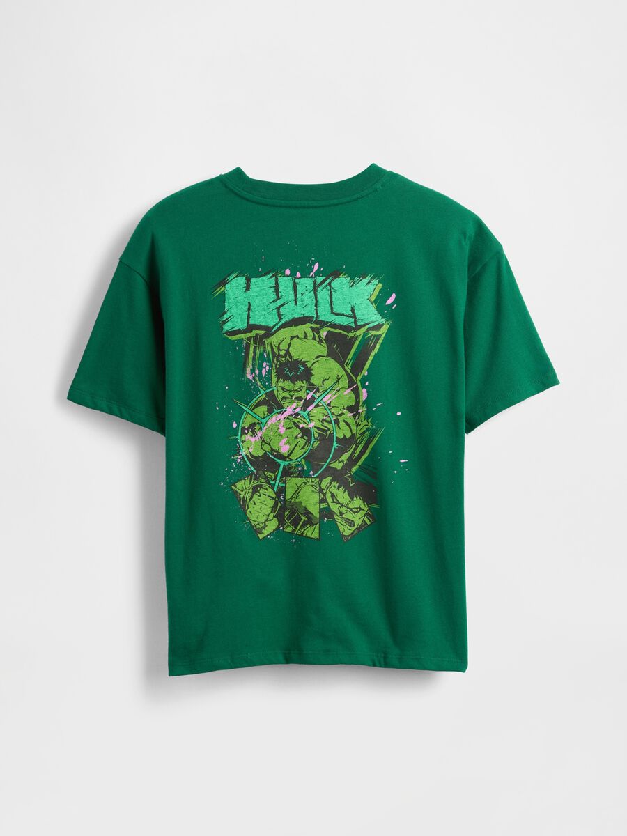 Green cotton t-shirt with print Boy_1