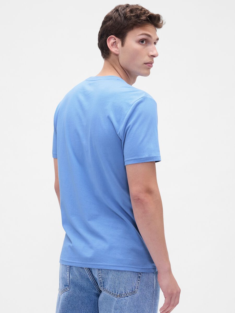 T-shirt azzurra in cotone Uomo_1