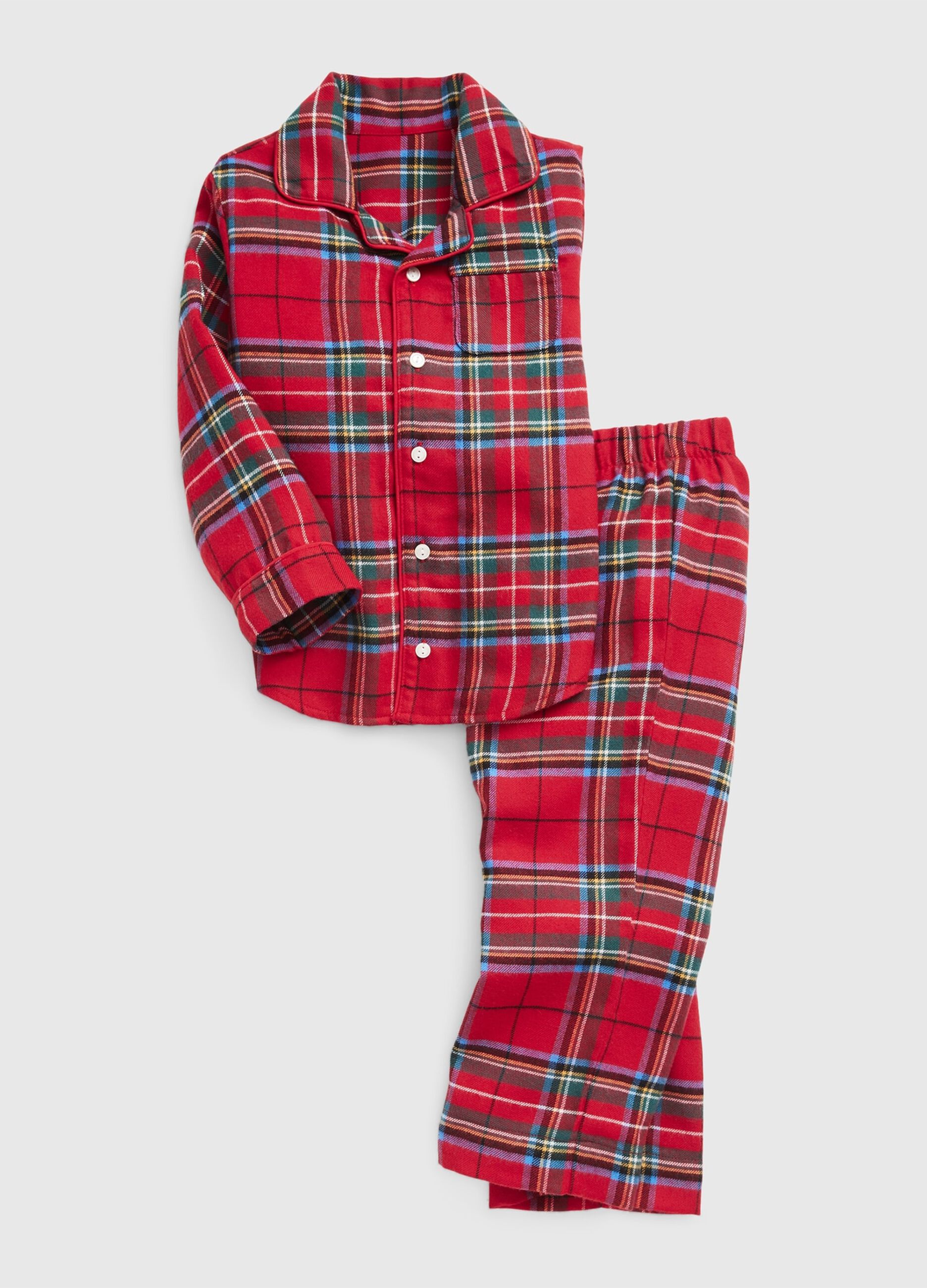 Long pyjamas with tartan pattern