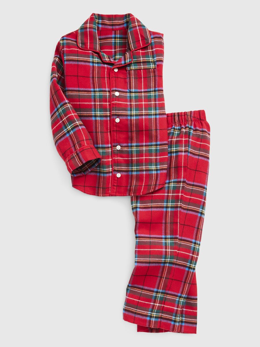 Long pyjamas with tartan pattern Newborn Boy_0