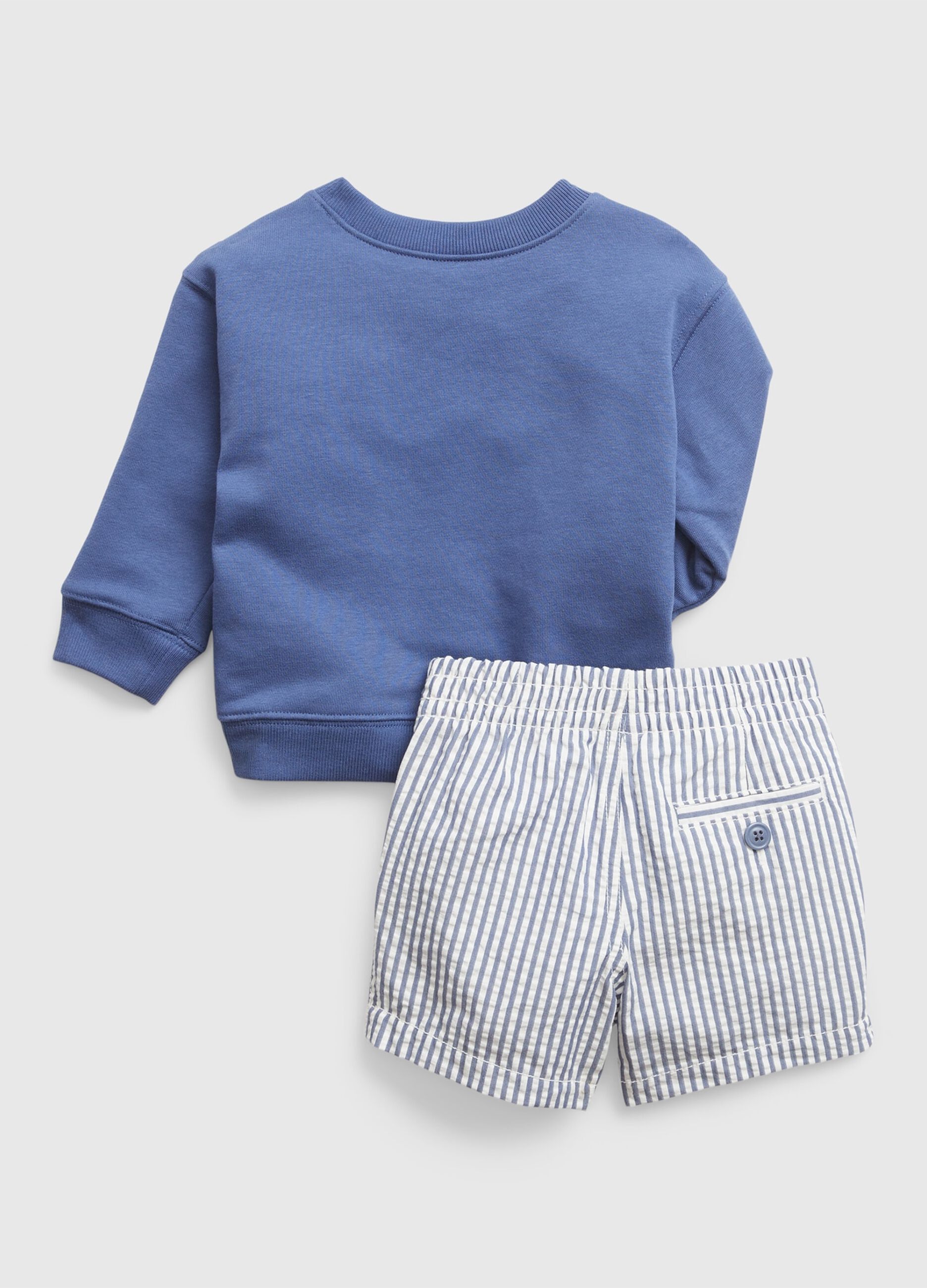 Jogging set felpa e shorts in cotone_1