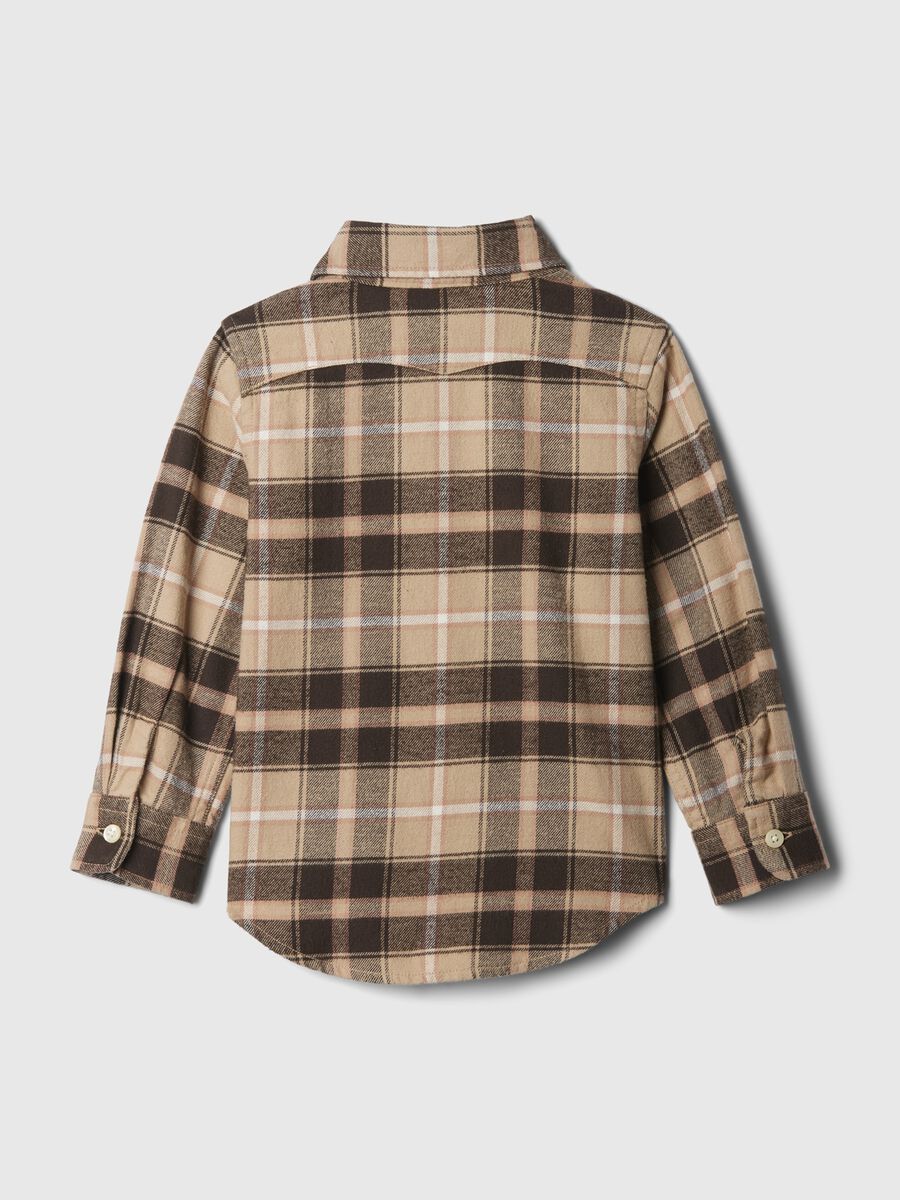 Camicia in flanella con fantasia check Bimbo_1