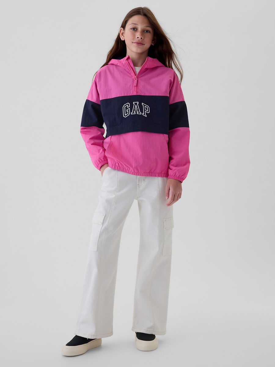 Giacca corta in nylon half-zip Bambina_1