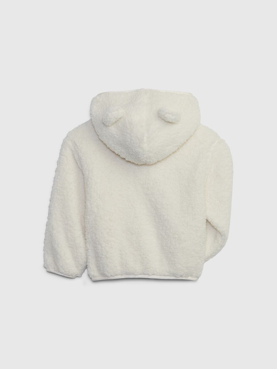Full-zip sweatshirt in sherpa with ears Newborn Boy_1