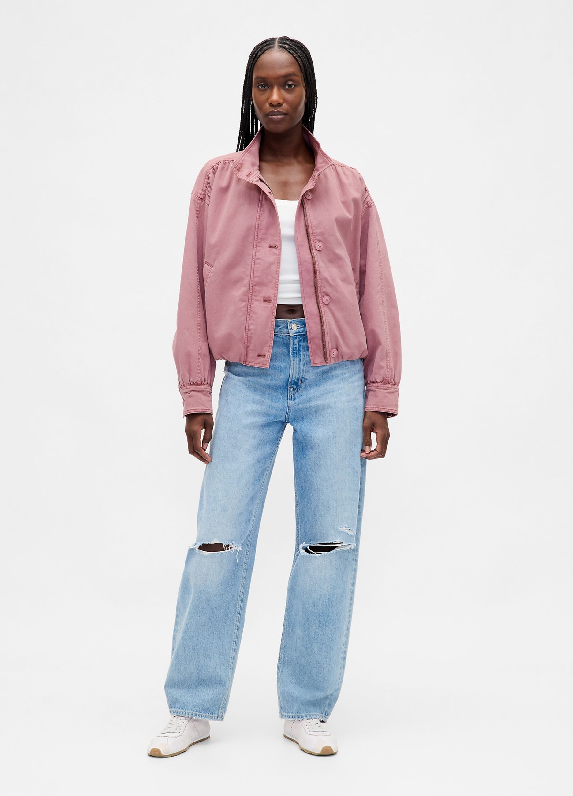 Slim Pink Cotton Jacket