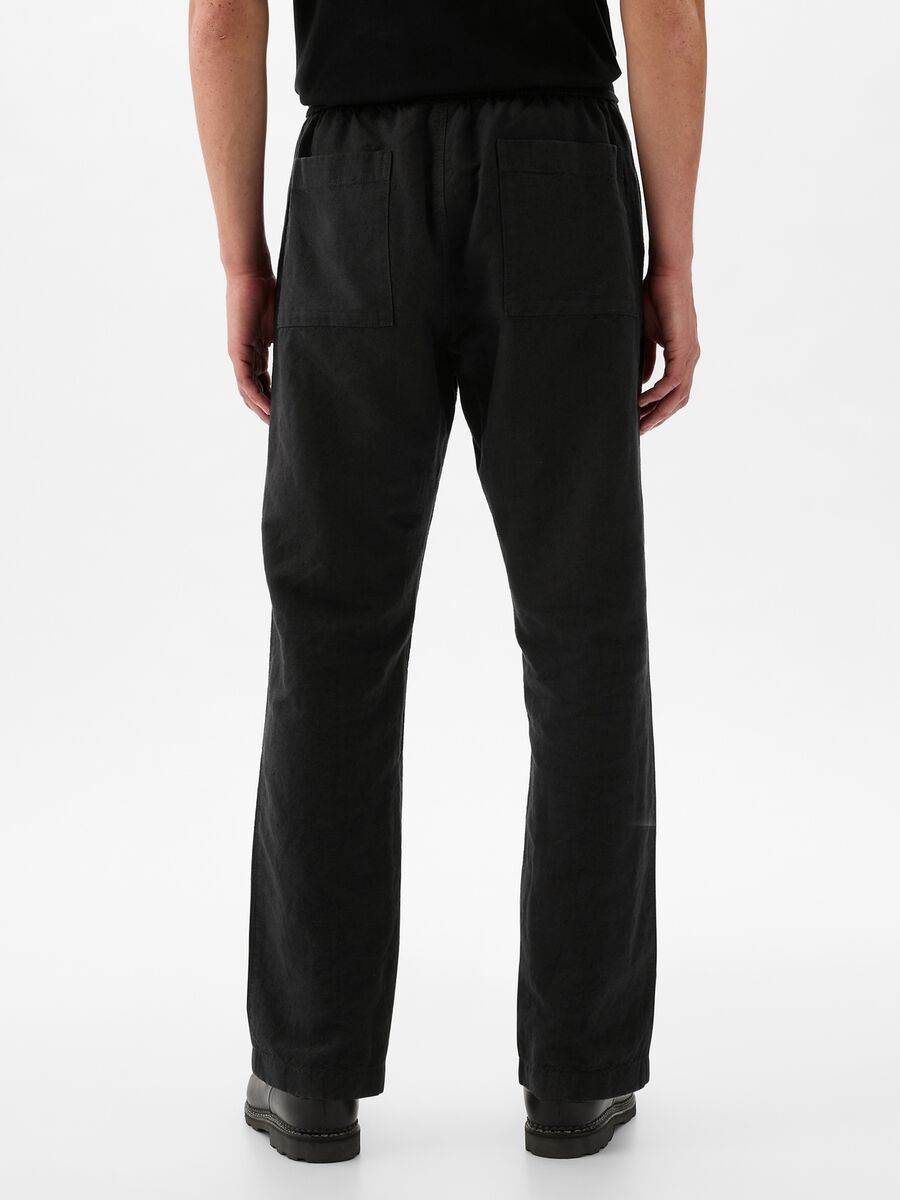 Pantalone pull-on in lino e cotone Uomo_2