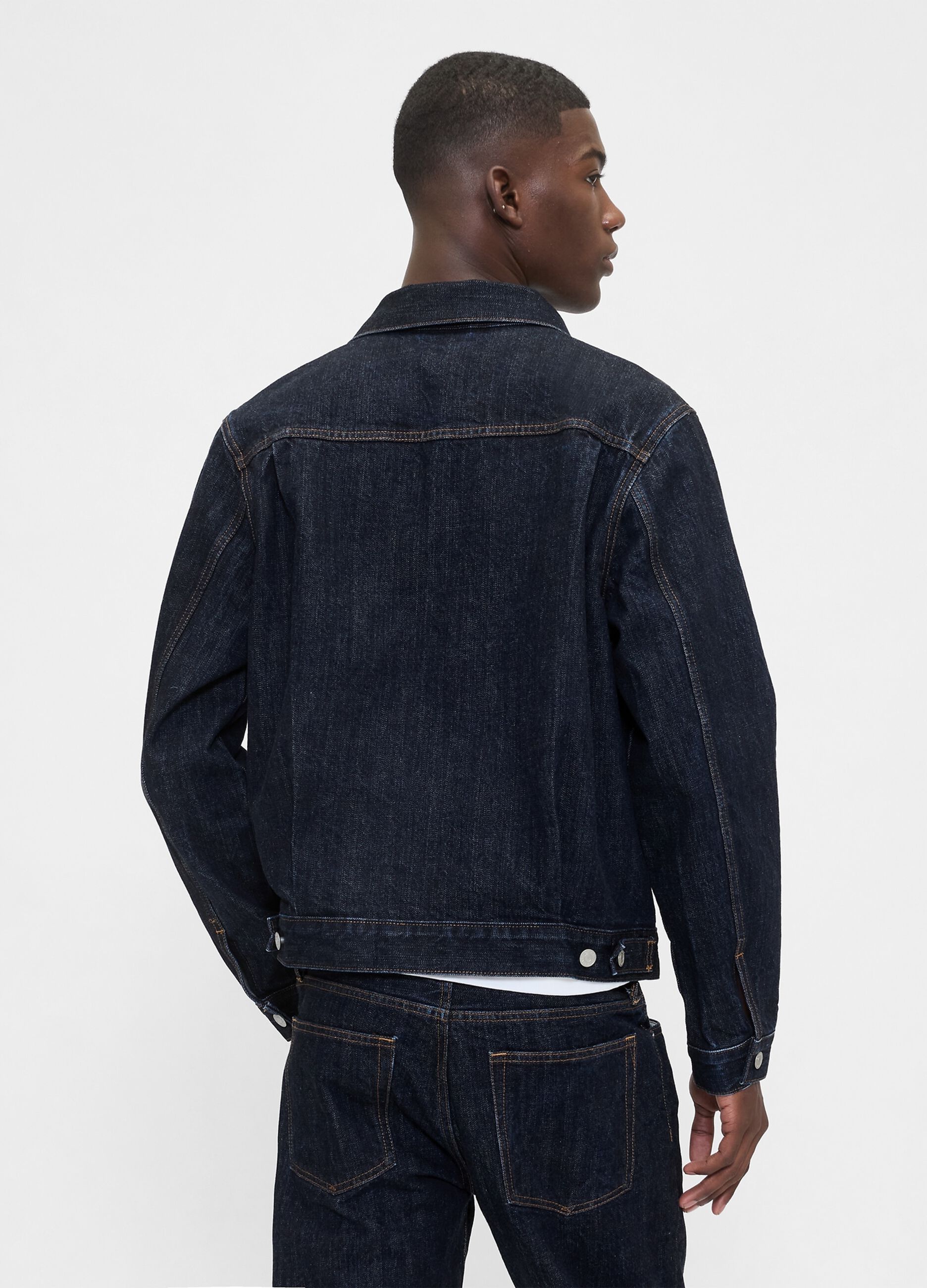 Giacca denim blu in cotone_2