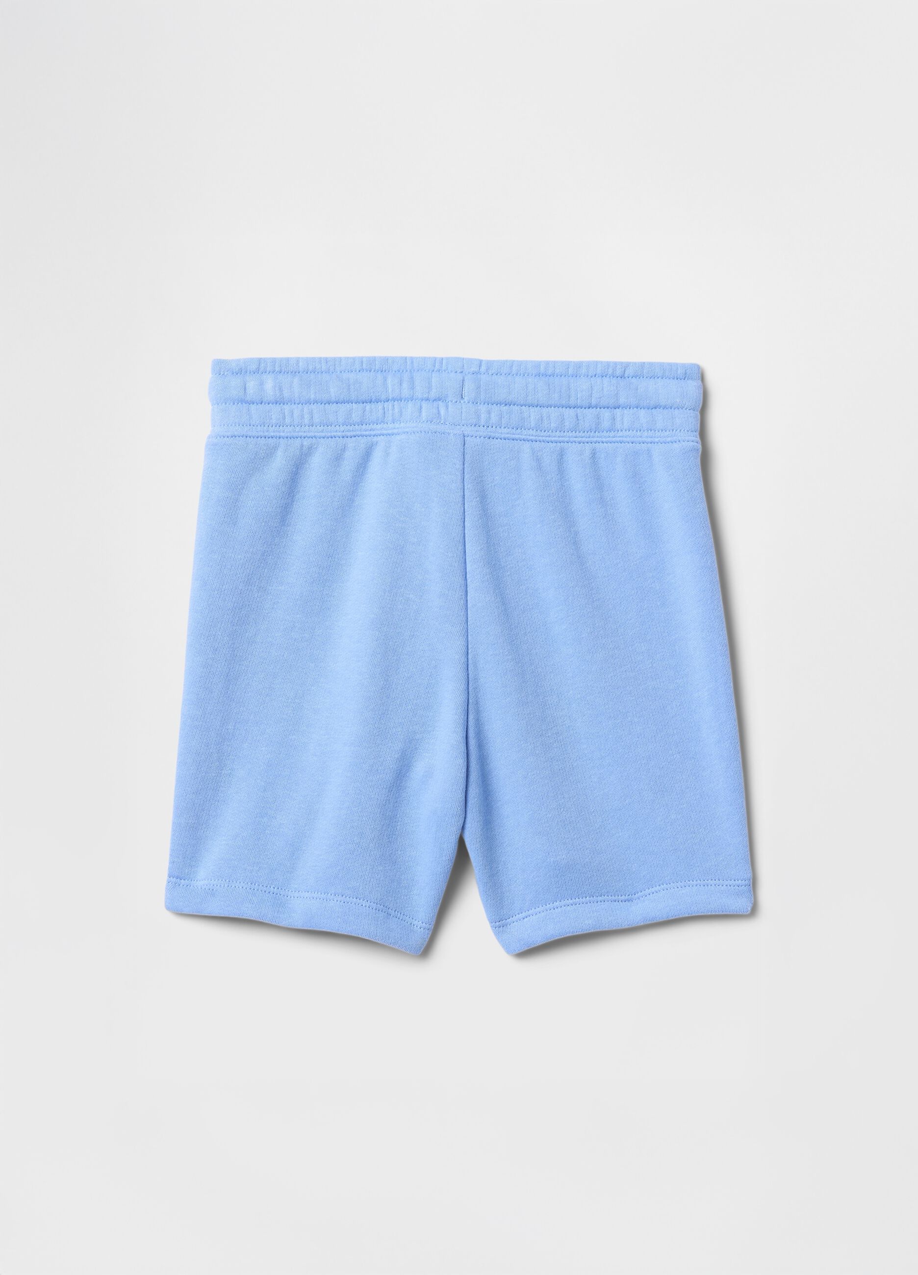 Shorts azzurri in misto cotone e poliestere_1